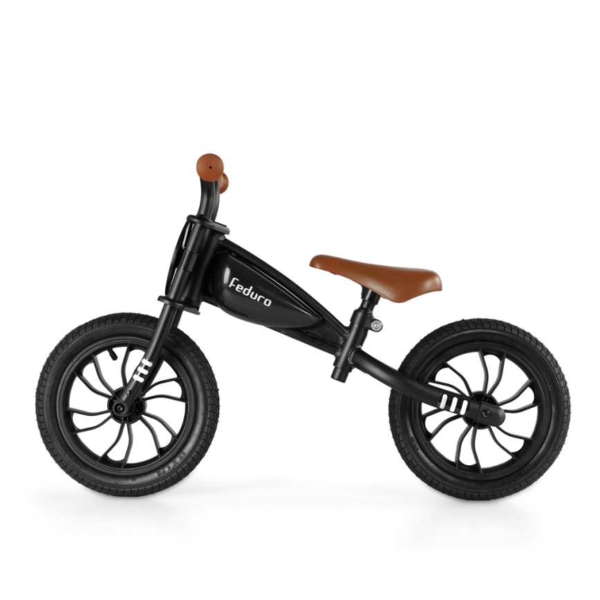 QPlay - Løbecykel FEDURO sort/brun