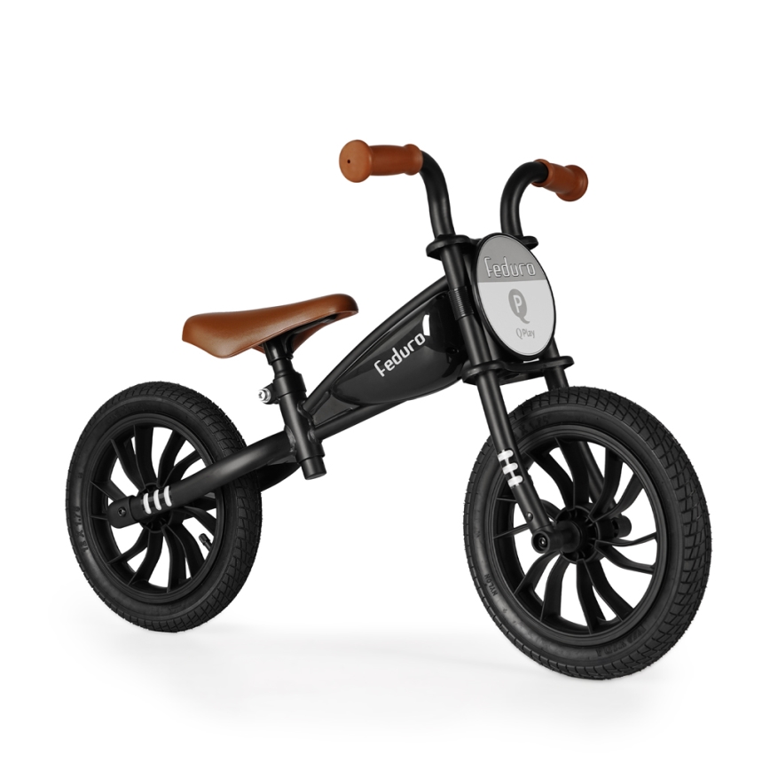 QPlay - Løbecykel FEDURO sort/brun