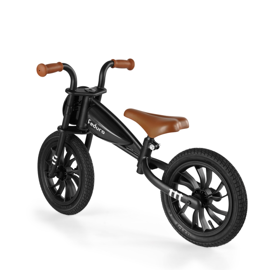 QPlay - Løbecykel FEDURO sort/brun