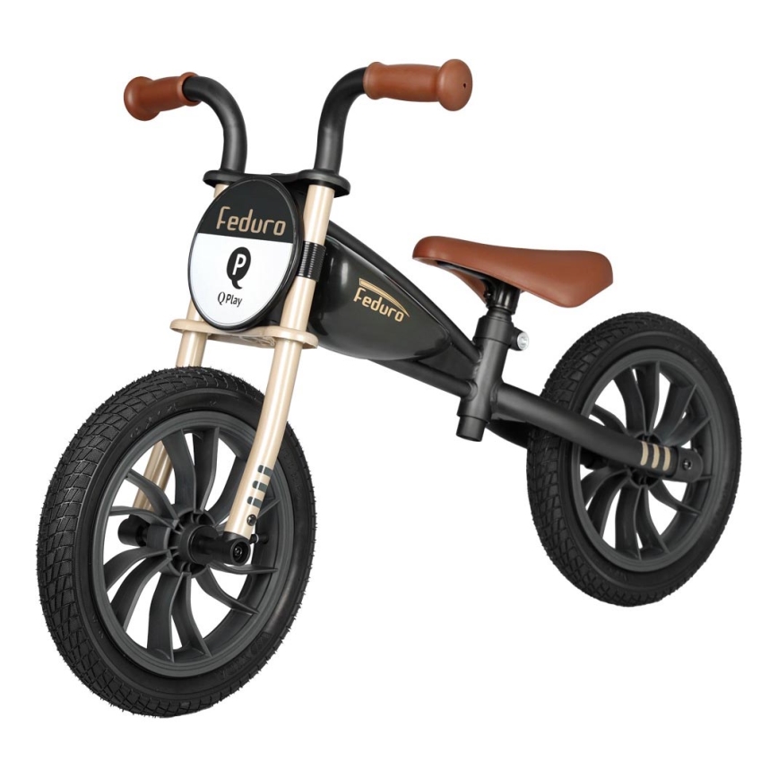 QPlay - Løbecykel FEDURO sort/guldfarvet