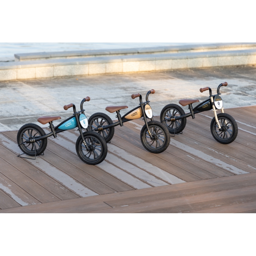 QPlay - Løbecykel FEDURO sort/guldfarvet