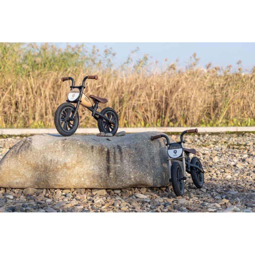 QPlay - Løbecykel FEDURO sort/guldfarvet