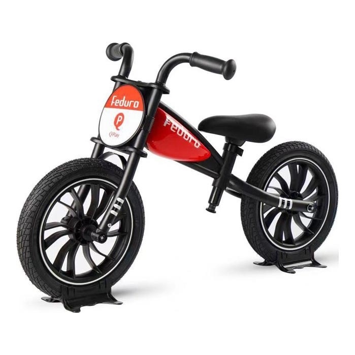 QPlay - Løbecykel FEDURO sort/rød