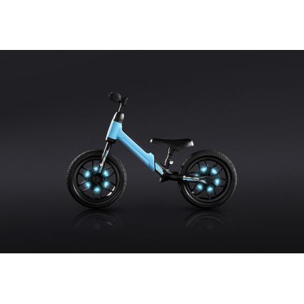 QPlay - Løbecykel med LED-lys på hjul SPARK blå