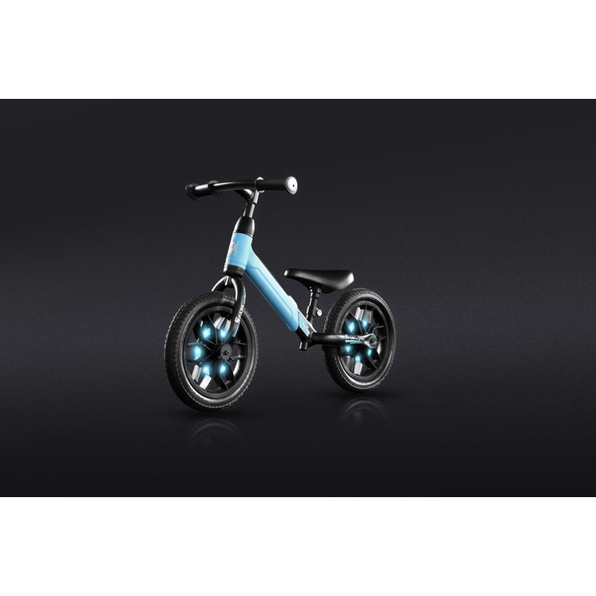 QPlay - Løbecykel med LED-lys på hjul SPARK blå