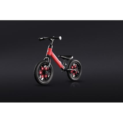 QPlay - Løbecykel med LED-lys på hjul SPARK rød