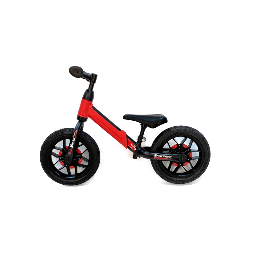 QPlay - Løbecykel med LED-lys på hjul SPARK rød