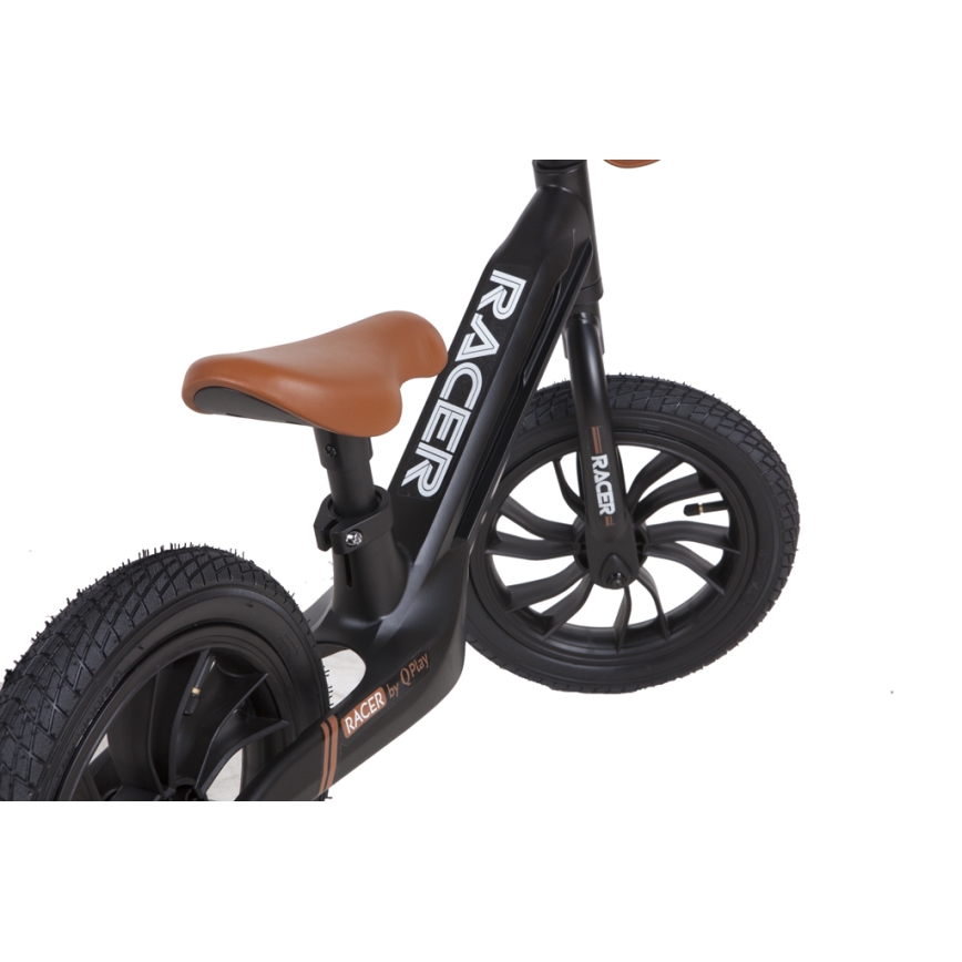 QPlay - Løbecykel RACER AIR sort/brun