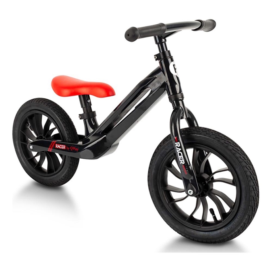 QPlay - Løbecykel RACER AIR sort/rød