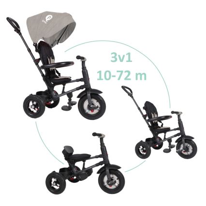 QPlay - Trehjulet cykel 3-i-1 RITO AIR grå