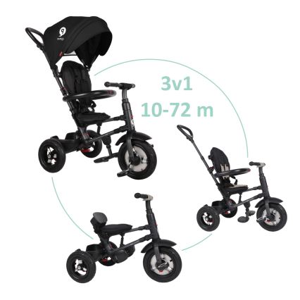 QPlay - Trehjulet cykel 3-i-1 RITO AIR sort