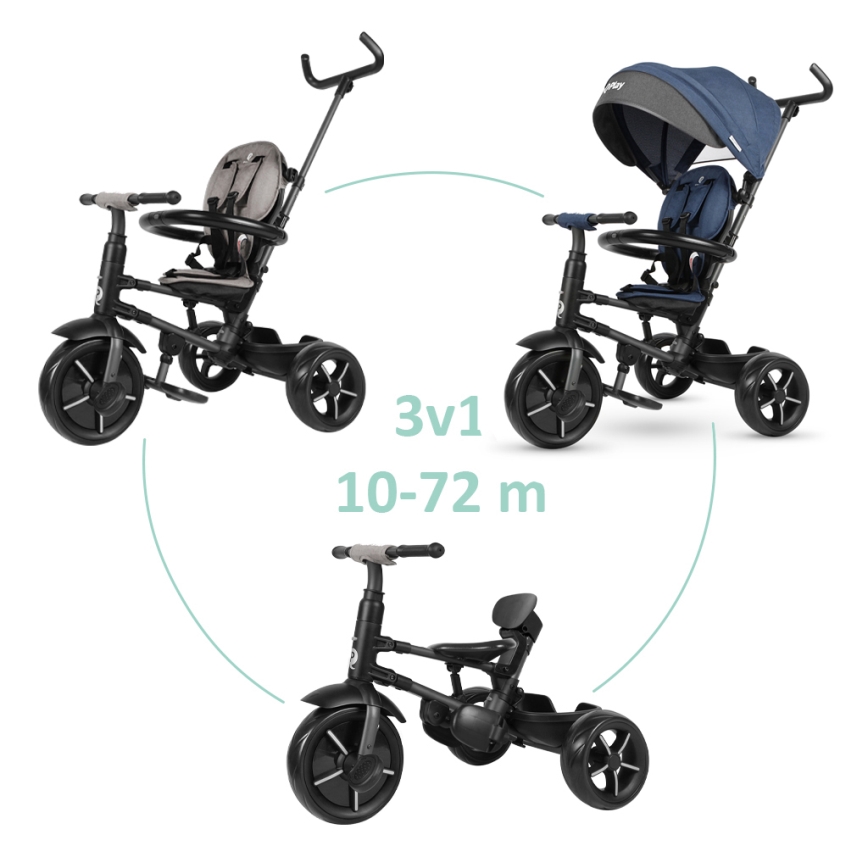 QPlay - Trehjulet cykel 3-i-1 RITO STAR blå
