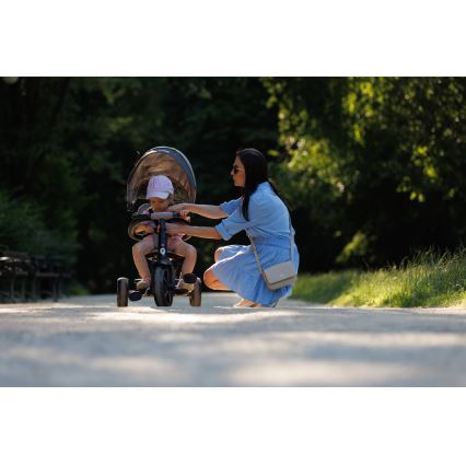 QPlay - Trehjulet cykel 3-i-1 RITO STAR lysegrå