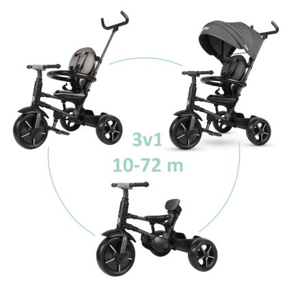 QPlay - Trehjulet cykel 3-i-1 RITO STAR mørk