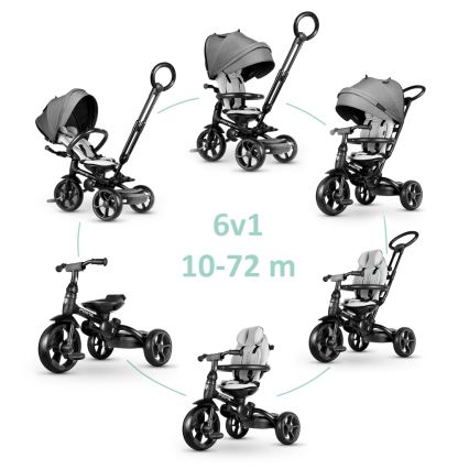 QPlay - Trehjulet cykel 6-i-1 PRIME grå