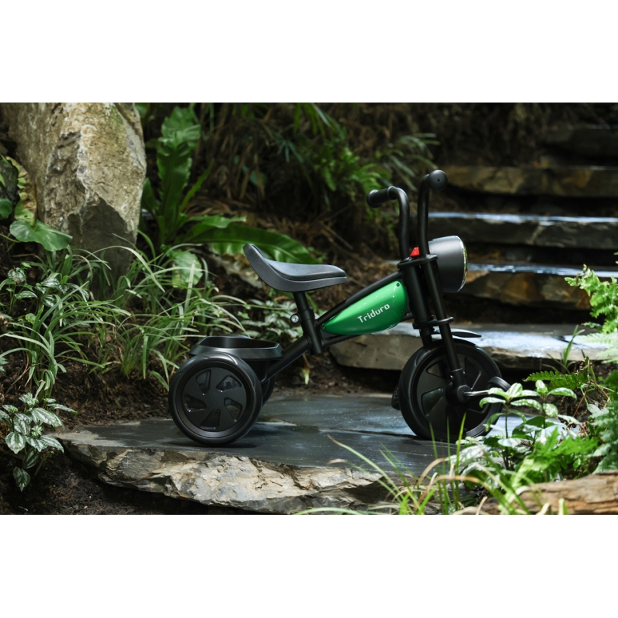 QPlay - Trehjulet cykel TRIDURO sort/grøn
