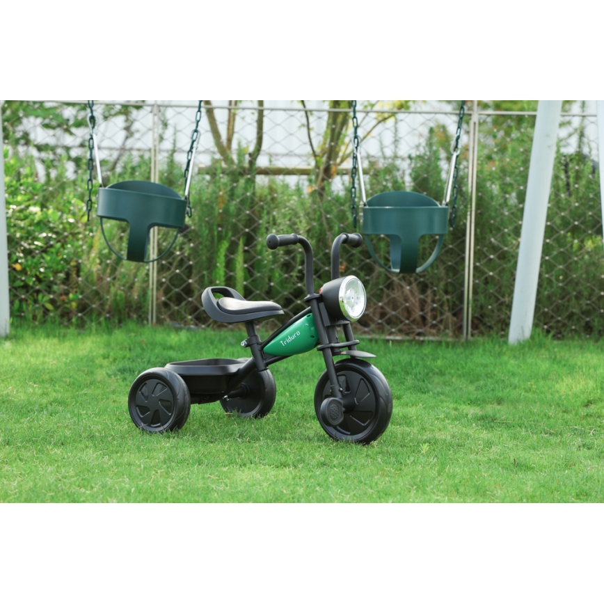 QPlay - Trehjulet cykel TRIDURO sort/grøn