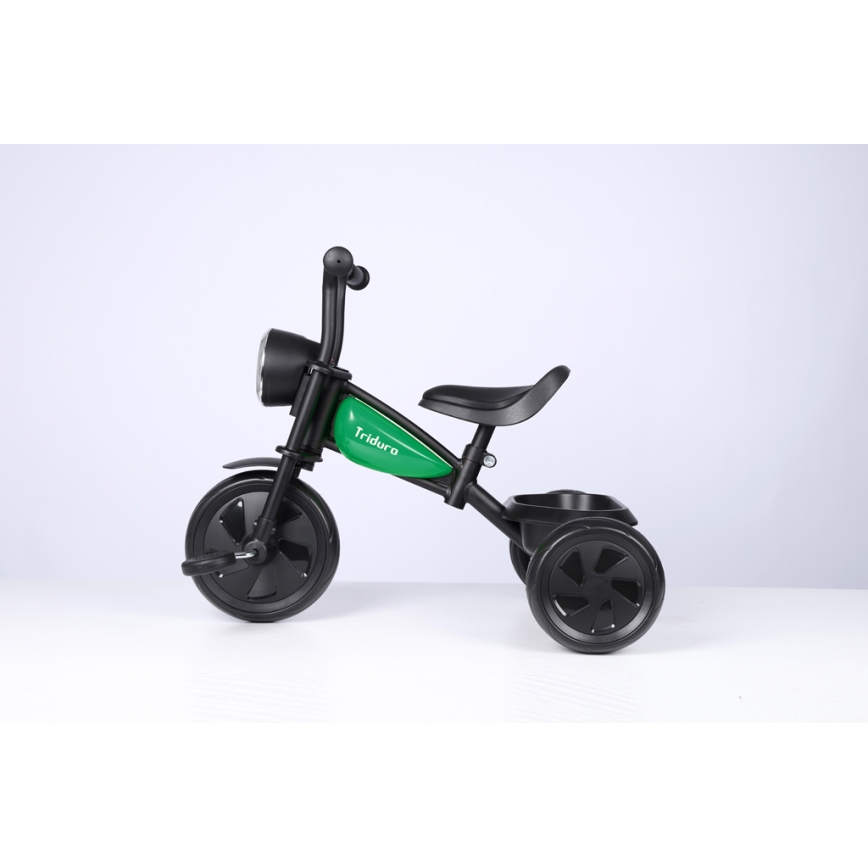 QPlay - Trehjulet cykel TRIDURO sort/grøn