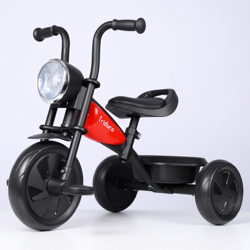 QPlay - Trehjulet cykel TRIDURO sort/rød