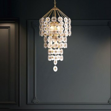 Quintiesse - Kædeophængt lysekrone MERIDIAN 9xE14/40W/230V Ø 57,2 cm guld