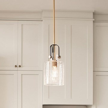 Quintiesse - Loftlampe på stang KITNER 1xE27/60W/230V Ø 18 cm guld/sort