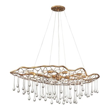 Quintiesse - Lysekrone med wireophæng LAGUNA 8xE14/40W/230V Ø 106,7 cm guld