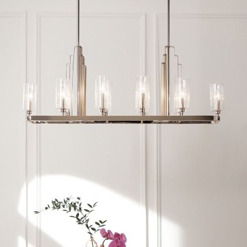 Quintiesse - Lysekrone på stang KIMROSE 10xE14/40W/230V blank krom