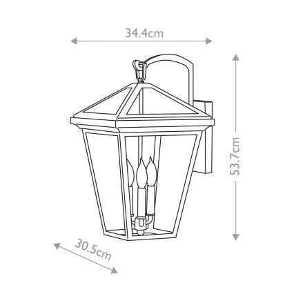 Quintiesse - Udendørs væglampe ALFORD L 3xE14/40W/230V IP44 sort