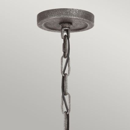 Quintiesse - Kædeophængt lysekrone ANGELO 6xE27/60W/230V i egetræslook