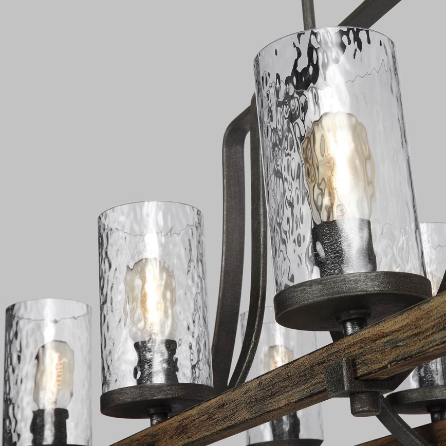 Quintiesse - Loftlampe på stang ANGELO 8xE27/60W/230V dekor i egetræ