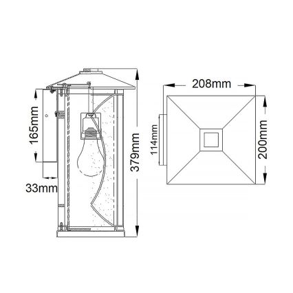 Quintiesse - Udendørs væglampe ASHBERN M 1xE27/60W/230V IP44 sort