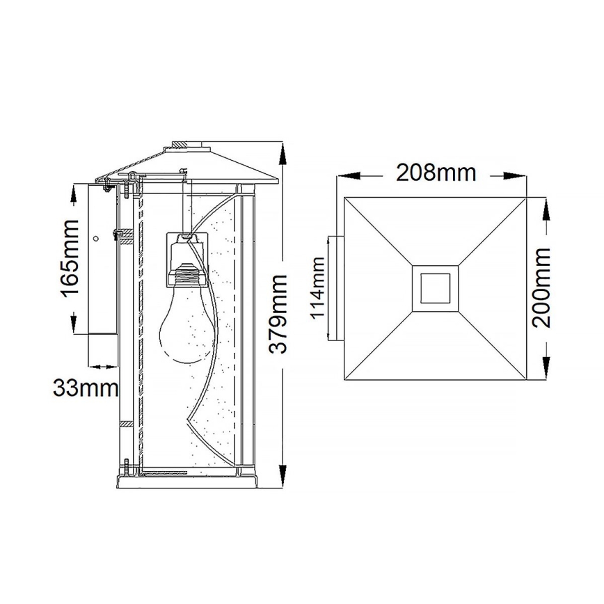 Quintiesse - Udendørs væglampe ASHBERN M 1xE27/60W/230V IP44 sort