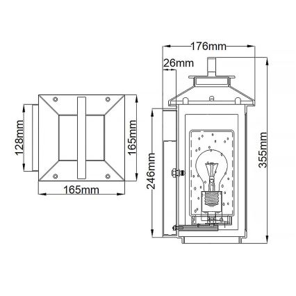 Quintiesse - Udendørs væglampe ATWATER S 1xE27/60W/230V IP44 sort
