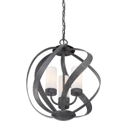 Quintiesse - Udendørs lysekrone med kæde BLACKSMITH 3xE14/40W/230V Ø 40,7 cm IP44 sort