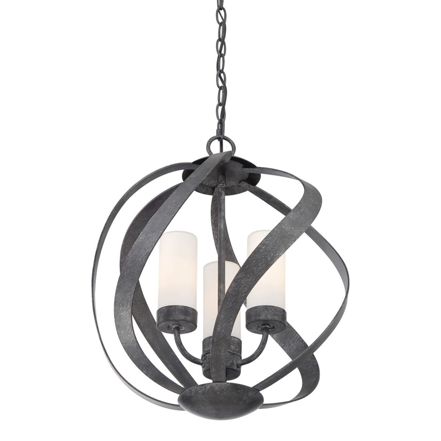 Quintiesse - Udendørs lysekrone med kæde BLACKSMITH 3xE14/40W/230V Ø 40,7 cm IP44 sort