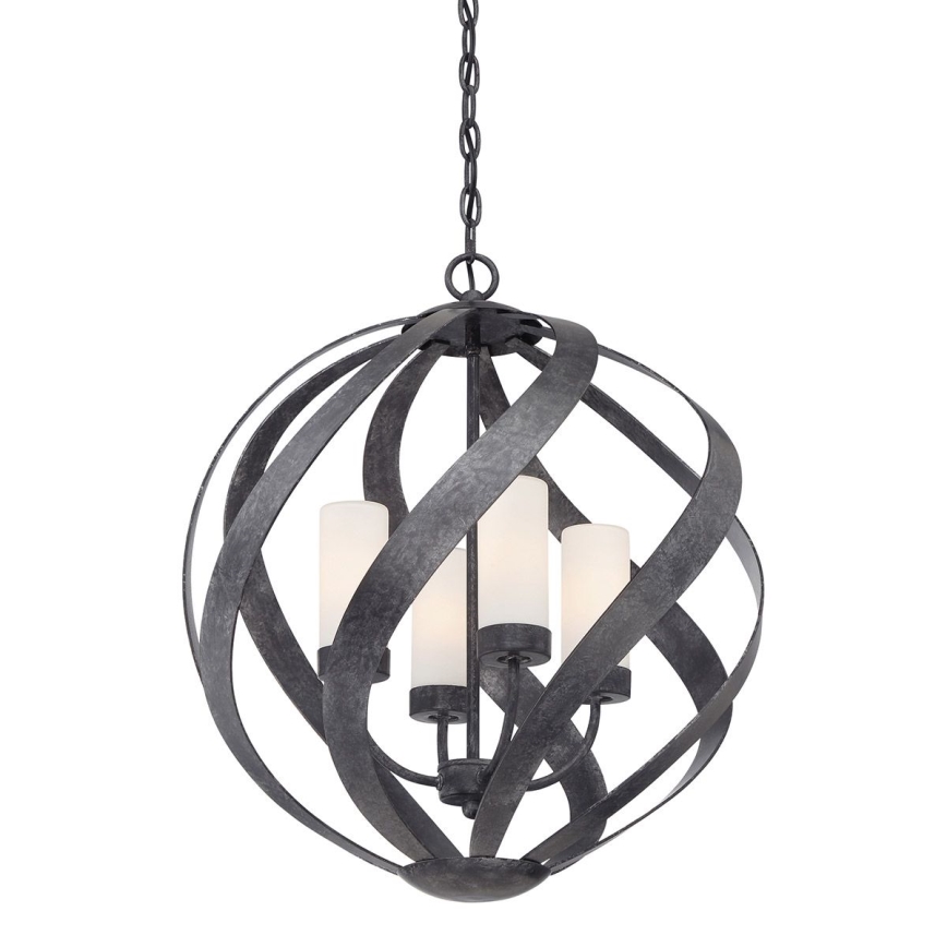 Quintiesse - Udendørs lysekrone med kæde BLACKSMITH 4xE14/40W/230V Ø 50,1 cm IP44 sort