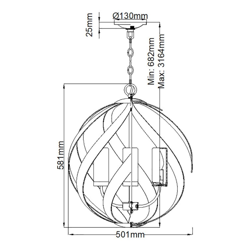 Quintiesse - Udendørs lysekrone med kæde BLACKSMITH 4xE14/40W/230V Ø 50,1 cm IP44 sort