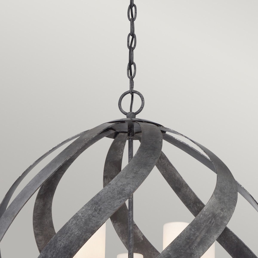Quintiesse - Udendørs lysekrone på kæde BLACKSMITH 5xE14/40W/230V pr. 66,4 cm IP44 sort