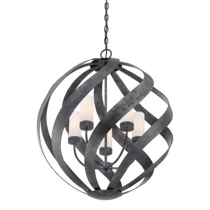 Quintiesse - Udendørs lysekrone på kæde BLACKSMITH 5xE14/40W/230V pr. 66,4 cm IP44 sort