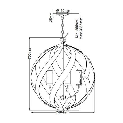 Quintiesse - Udendørs lysekrone på kæde BLACKSMITH 5xE14/40W/230V pr. 66,4 cm IP44 sort