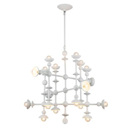 Quintiesse - Lysekrone på stang CADENCE 18xE14/40W/230V hvid