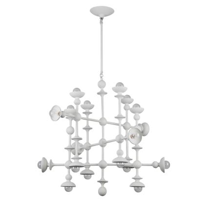 Quintiesse - Lysekrone på stang CADENCE 18xE14/40W/230V hvid