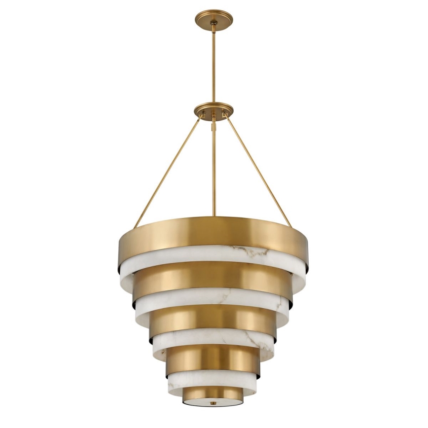Quintiesse - Lysekrone på stang ECHELON 8xE14/40W/230V guld