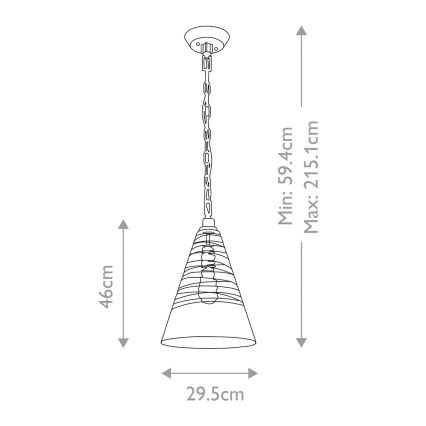 Quintiesse - Kædeophængt lysekrone ELMORE 1xE27/60W/230V guldfarvet