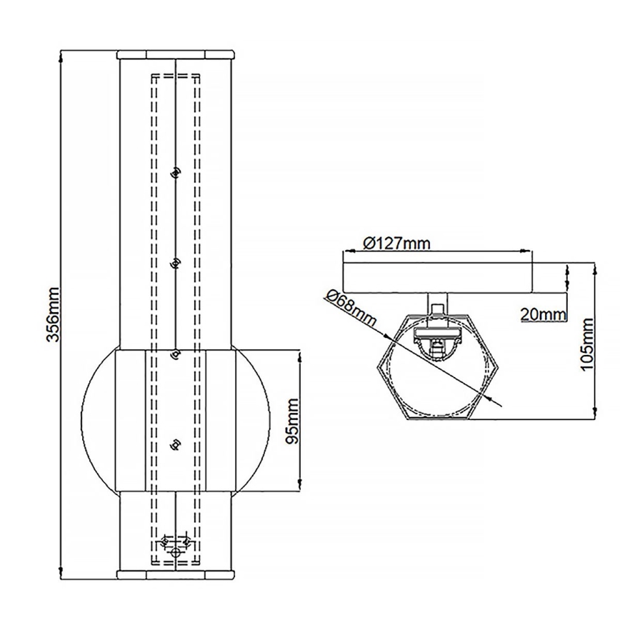 Quintiesse - FACET LED badevæglampe 12W/230V IP44, guld