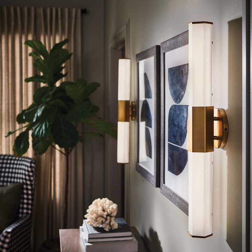 Quintiesse - LED væglampe til badeværelse FACET 2xLED/12W/230V IP44 i guld
