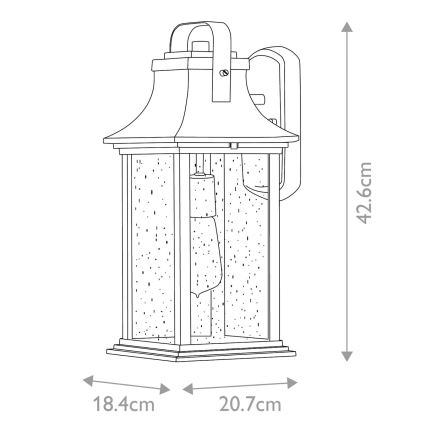 Quintiesse - Udendørs væglampe GRANT M 1xE27/60W/230V IP44 bronzefarvet