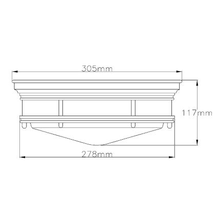 Quintiesse - Udendørs loftlampe HADRIAN 2xE27/40W/230V Ø 27,8 cm IP44 bronze