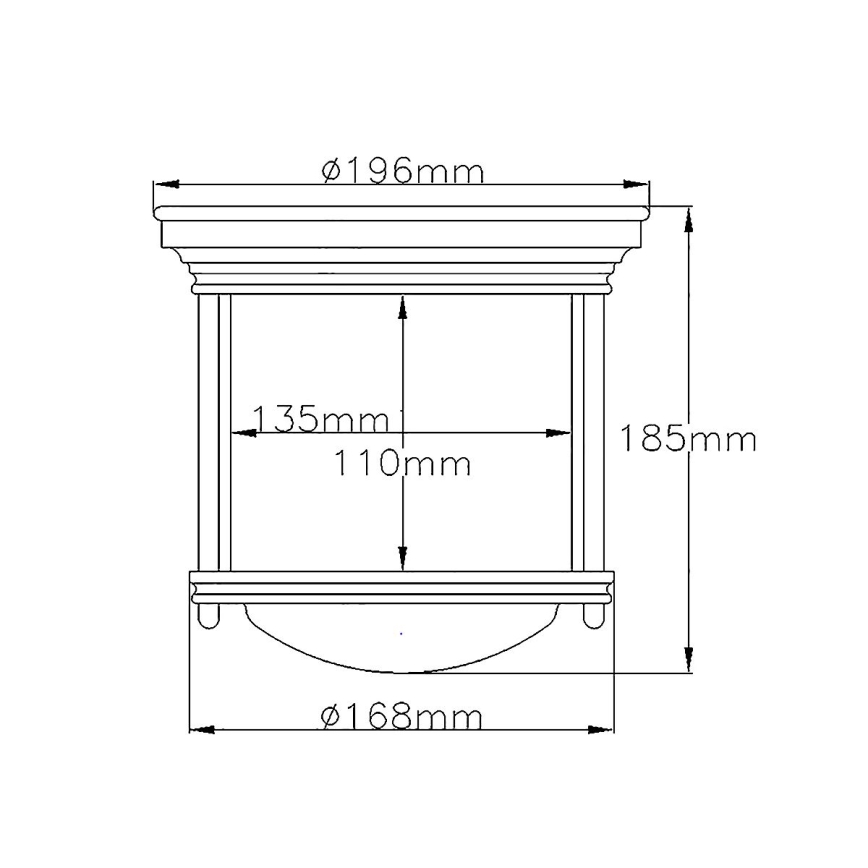 Quintiesse - Udendørs loftlampe HADRIAN 1xE27/60W/230V Ø 16,8 cm IP44