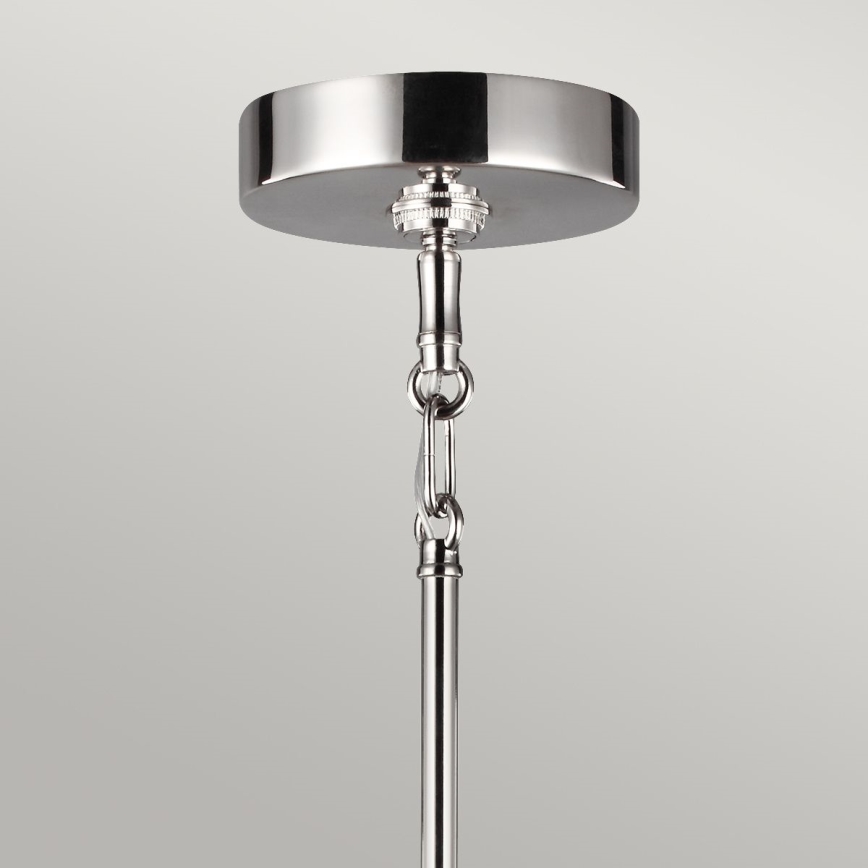 Quintiesse - Loftlampe på stang HARPER 5xE14/60W/230V Ø 77,5 cm blank krom/røget glas